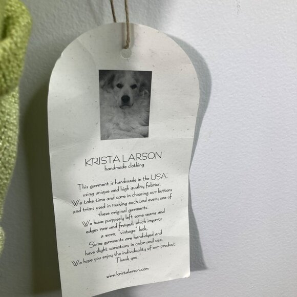 Womens Krista Larson Wavey Vest Lagenlook Tie Dyed OS Green Perle Cotton NWT - Picture 7 of 9